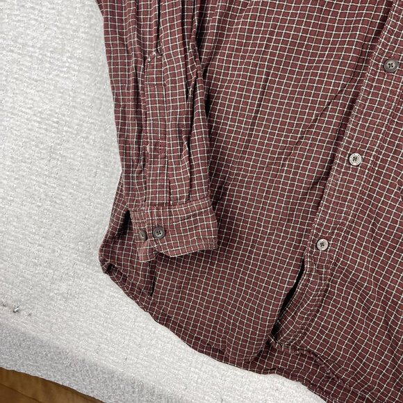 Woolrich Flannel Shirt Mens M Dark Red Plaid Lumberjack Hike Hunt Camp - Picture 6 of 16